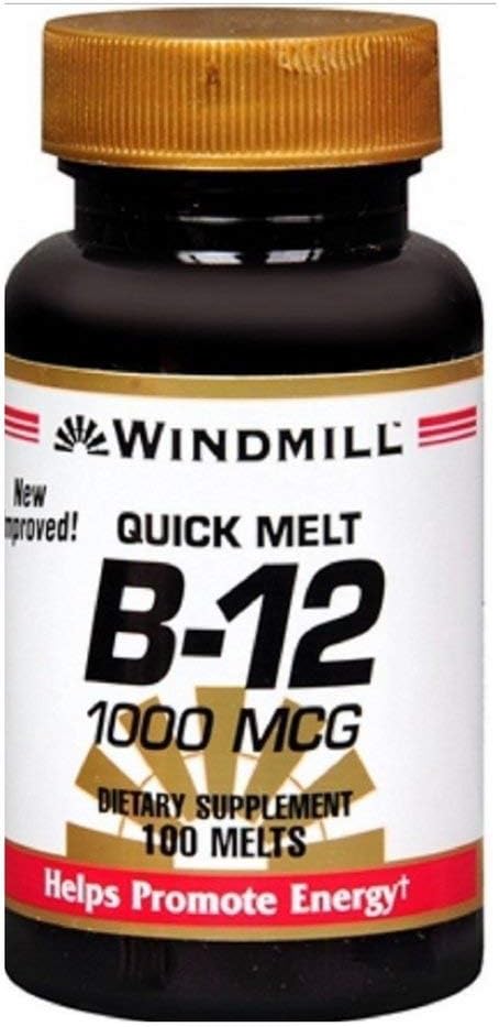Windmill Vitamina B-12 1000 mcg Comprimidos Sublinguales (Paquete de 3)