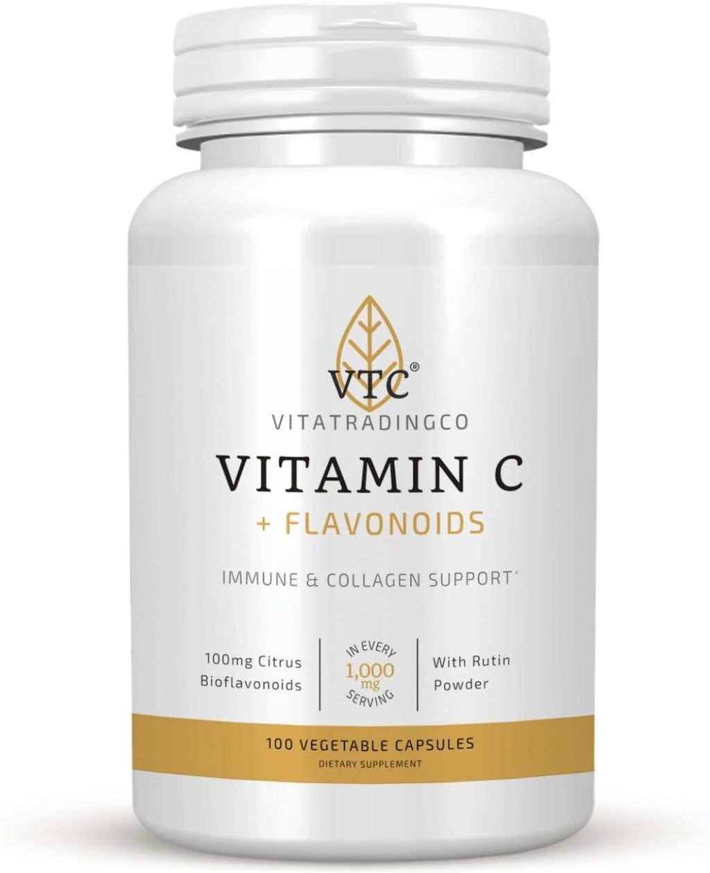 Vitamina C + Flavonoides 1000mg con Bioflavonoides Cítricos - 100 Cápsulas Veganas