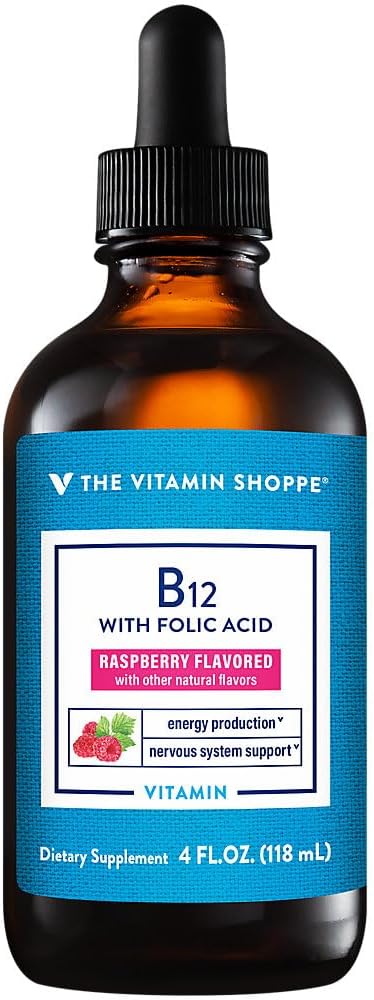 The Vitamin Shoppe Vitamina B12 Líquida – Apoyo Energético, Nervioso y para Glóbulos Rojos