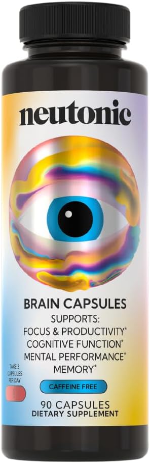 Neutonic Nootropic Brain Supplement – 90 Cápsulas – 1 Mes de Suministro – para Hombres y Mujeres – Apoya Memoria, Claridad Mental y Función Cognitiva