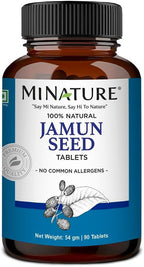 minature Comprimidos de Semilla de Jamun | 90 Comprimidos | Fórmula Natural para Uso Diario | Vegano