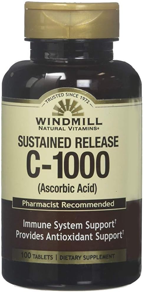 Windmill Vitamina C-1000 Tabletas de Liberación Prolongada 100 Tabletas (Paquete de 3)
