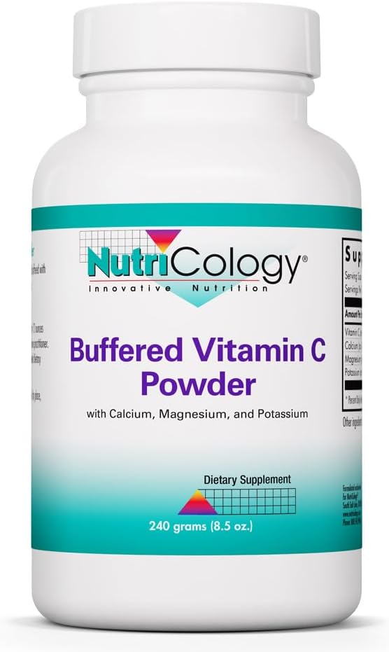 NutriCology Buffered Vitamin C Powder - Vitamina C Tamponada con Minerales - 102 Porciones - 241 g