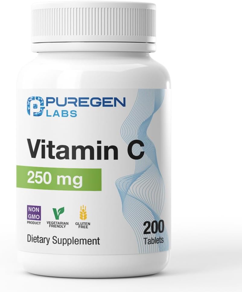 Puregen Labs Vitamina C 250 mg – 400 Comprimidos (2 Paquetes)