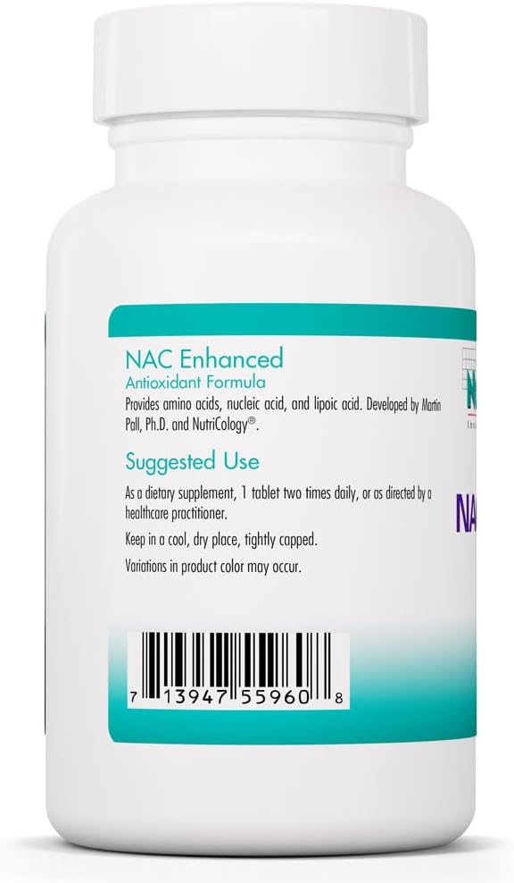 NutriCology NAC Enhanced - N-Acetil-L-Cisteína - Apoyo Antioxidante e Inmunológico - 90 Comprimidos