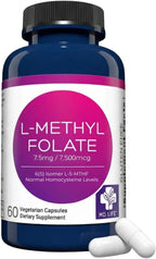 MD Life L-Metilfolato 7.5 mg - Complemento de Metilfolato Activo de Alta Potencia - 60 Cápsulas