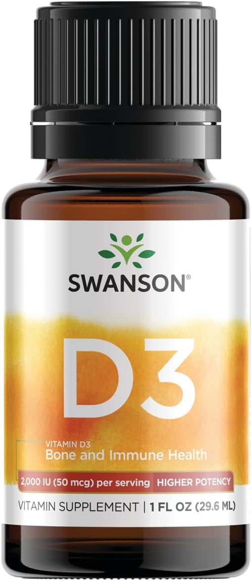 Swanson Vitamina D3 Gotas Líquidas 400 UI (50 mcg) - 29.6 ml