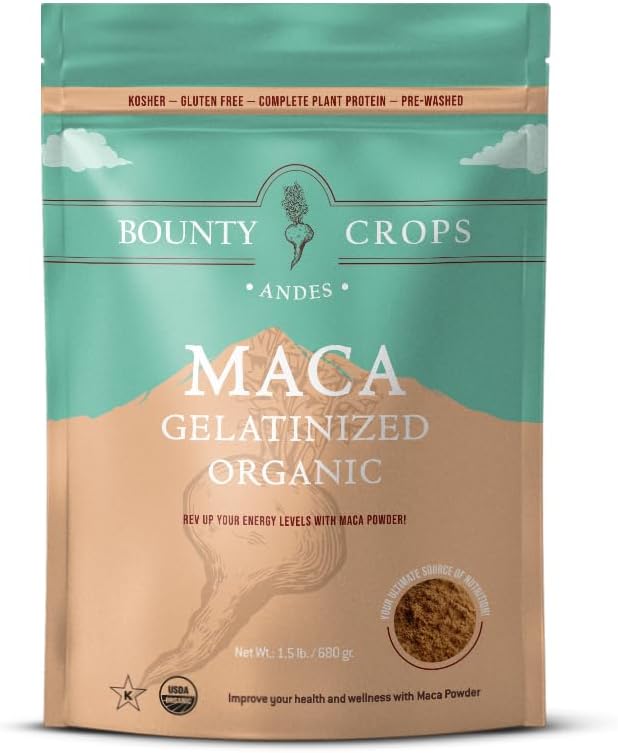Bounty Crops Organic Maca Powder Gelatinized 24 Oz (680 g)