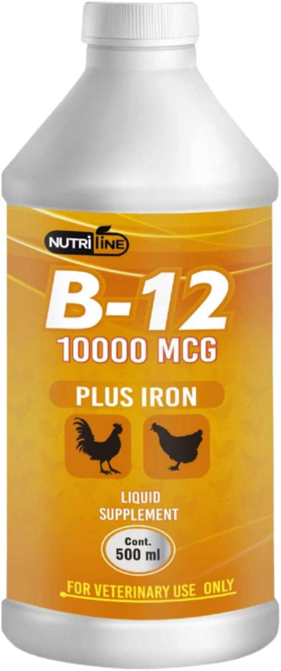 NUTRILINE B-12 para Aves | Multivitamínico Booster con 10.000 mcg de B12 y Hierro | 473 ml