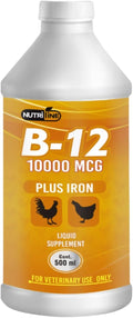 NUTRILINE B-12 para Aves | Multivitamínico Booster con 10.000 mcg de B12 y Hierro | 473 ml