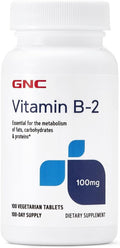 GNC Vitamina B2 100mg - Complemento de Riboflavina - 100 Comprimidos Vegetarianos