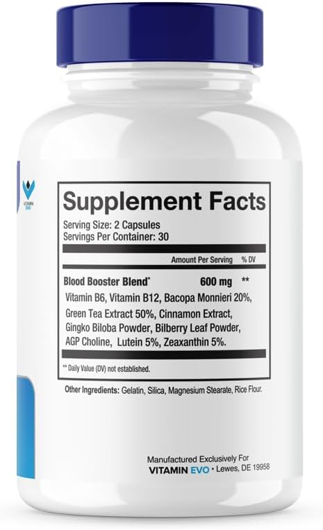 Microbio Blood Booster – Suplemento Natural para el Flujo Sanguíneo, 5 Envases (300 Cápsulas) – Micro Bio Brands