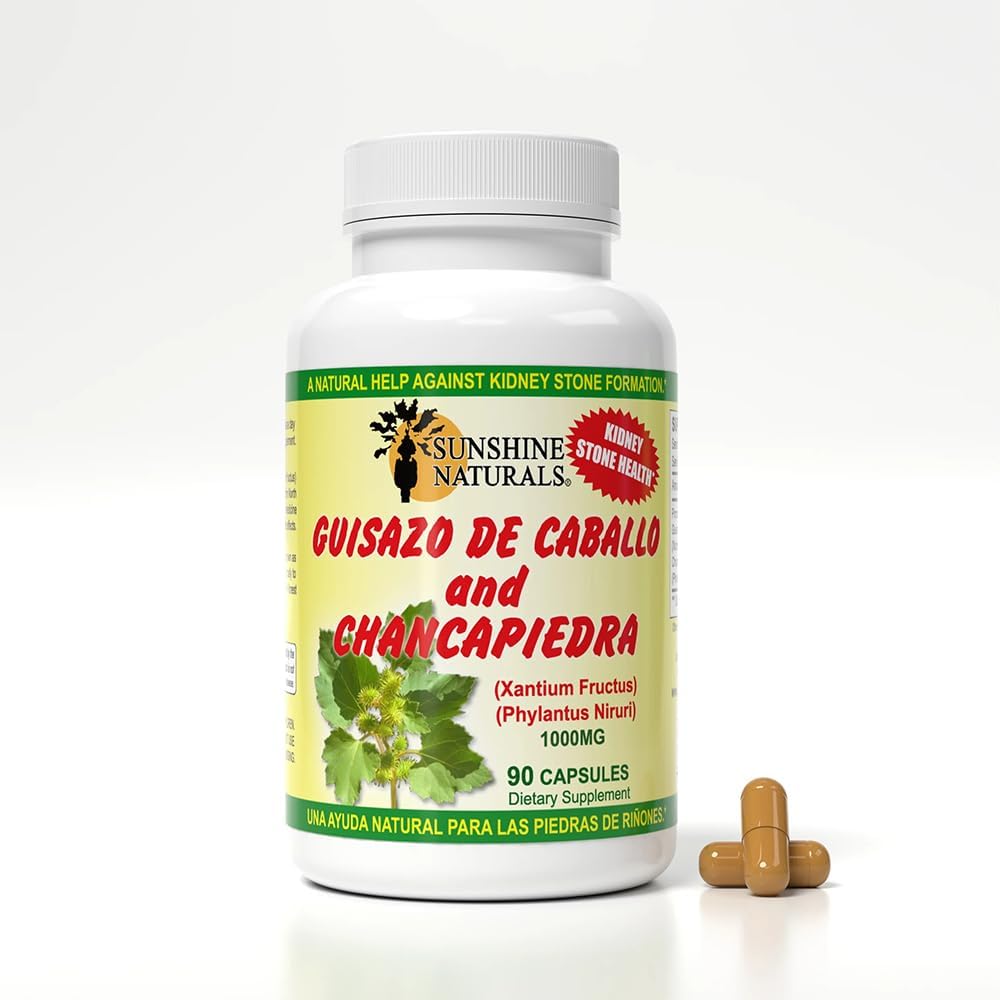 Sunshine Naturals Chanca Piedra con Guisazo de Caballo, 1000 mg, 90 Cápsulas