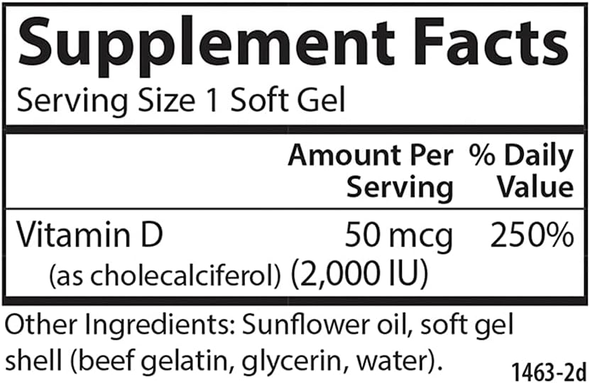 Carlson Vitamina D3 2000 UI (50 mcg) - 360 Cápsulas Blandas