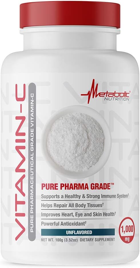 Metabolic Nutrition Vitamina C 1000 mg, Ácido Ascórbico Puro, 100 g