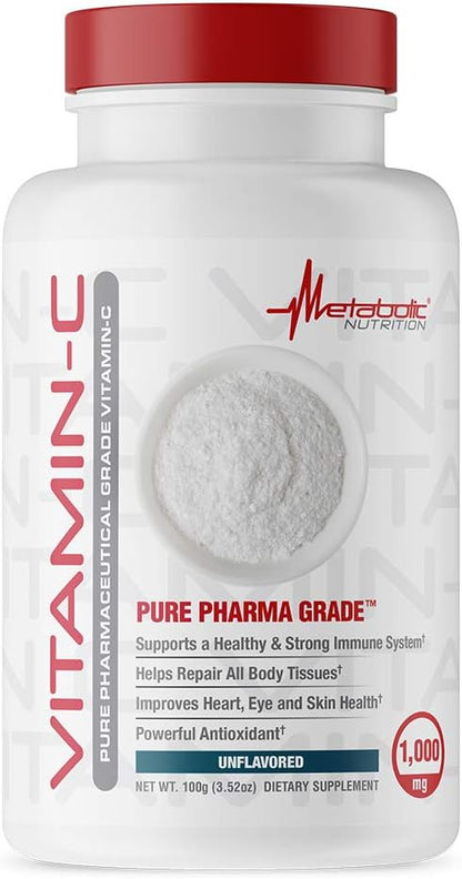 Metabolic Nutrition Vitamina C 1000 mg, Ácido Ascórbico Puro, 100 g – Image 1