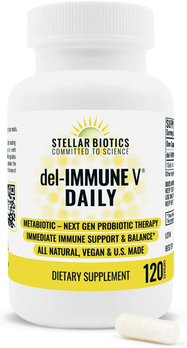 Del-Immune V Daily Metabiótico - Apoyo Inmunitario y Salud Intestinal (1000 Cápsulas)