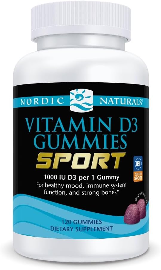 Nordic Naturals Vitamin D3 Gummies Sport, Wild Berry - 120 Gominolas - 1000 UI Vitamina D3