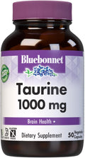 Bluebonnet Nutrition Taurina 1000 mg – 50 Cápsulas Vegetales, No Transgénico, Vegano, Sin Gluten