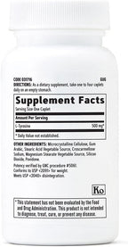 GNC L-Tirosina 500mg, 60 Comprimidos Vegetarianos