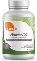 Zahler - Vitamina D3 Avanzada 10,000 UI - 250 Cápsulas Blandas
