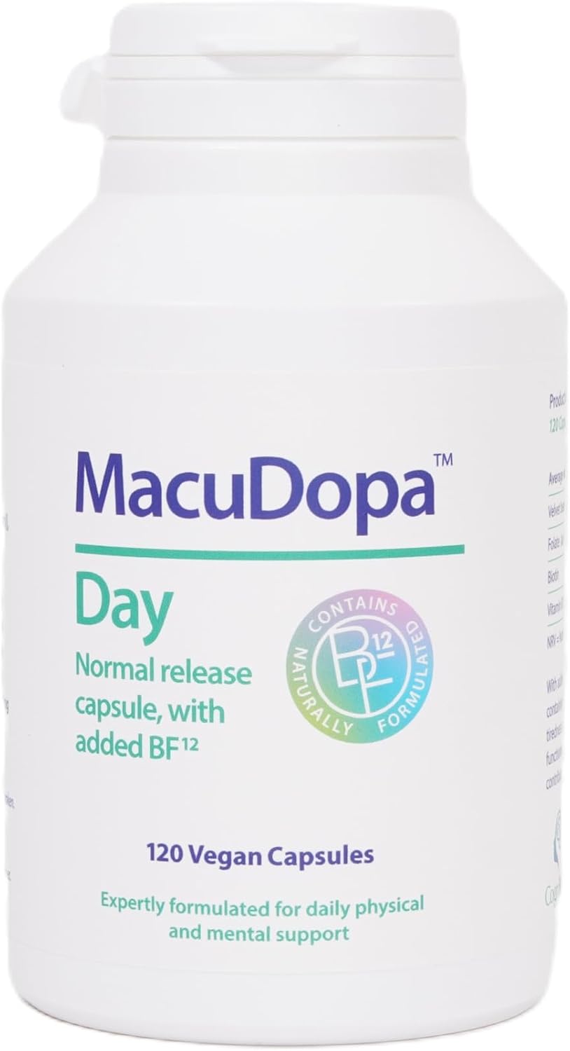 MacuDopa Day Cápsulas 700 mg, 63% Levodopa (L-Dopa), 120 Cápsulas Veganas