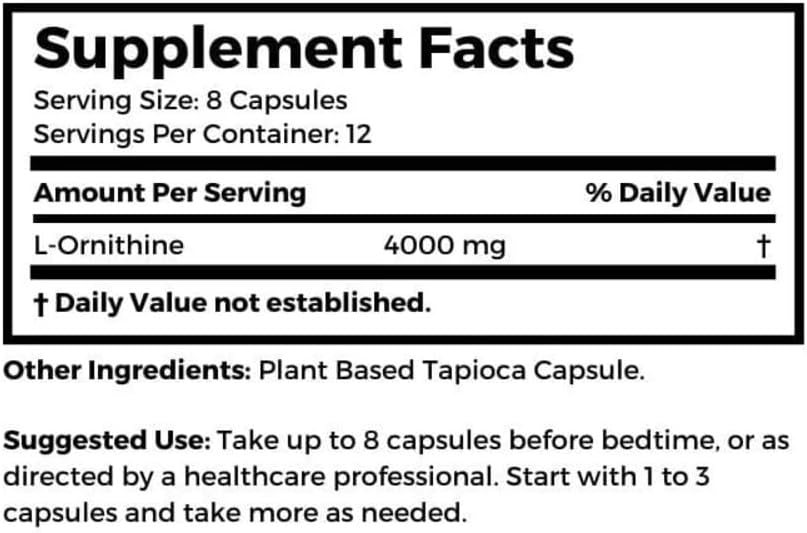 Dr. Clark L-Ornitina 500mg, 100 Cápsulas de Tapioca