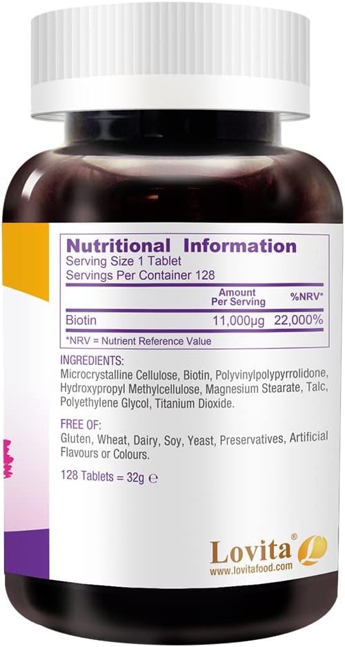 LOVITA Biotina 11000mcg - 384 Comprimidos Veganos de Disolución Rápida
