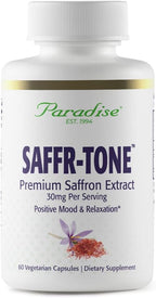 Paradise Herbs Saffr-Tone, Saffron Extract, Active Whole Spectrum, 60 Vegetarian Capsules