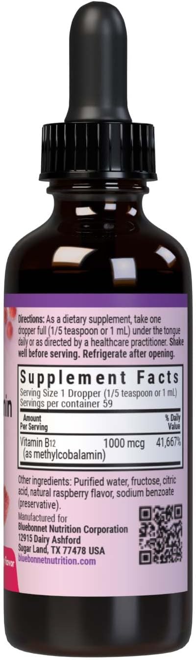 Bluebonnet Nutrition Liquid Vitamin B12 Methylcobalamin 1000 mcg - 59 ml