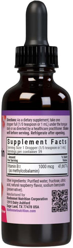 Bluebonnet Nutrition Liquid Vitamin B12 Methylcobalamin 1000 mcg - 59 ml