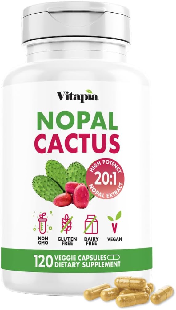 Vitapia Extracto de Nopal Cactus - 120 Cápsulas Vegetales - Sin Gluten y No-GMO
