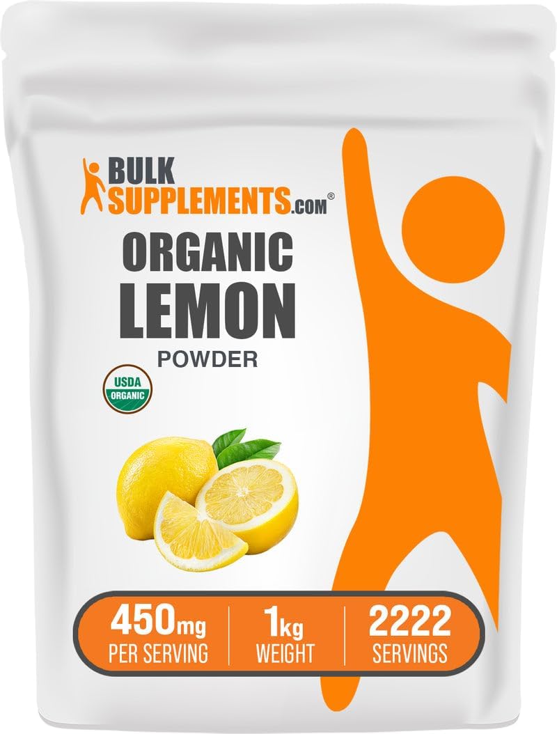 Polvo de Limón Orgánico - Fuente Natural de Vitamina C, 450 mg por ración, 500 g