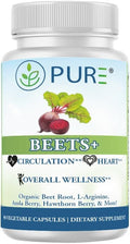 PURE Beets+ Cápsulas de Remolacha Orgánica - 900mg, 90 Cápsulas