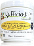 Sufficient-C 4.000 mg Vitamina C de alta dosis, mezcla para bebida de limón y melocotón 250 g