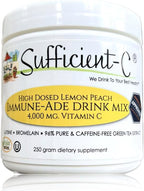 Sufficient-C Vitamina C en Alta Dosis No-GMO - Mezcla para Bebida Sabor Limón y Melocotón 250g (Pack de 2)