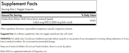 Swanson Real Food Ácido Fólico 1000 mcg - 100 Cápsulas Veganas – Image 2