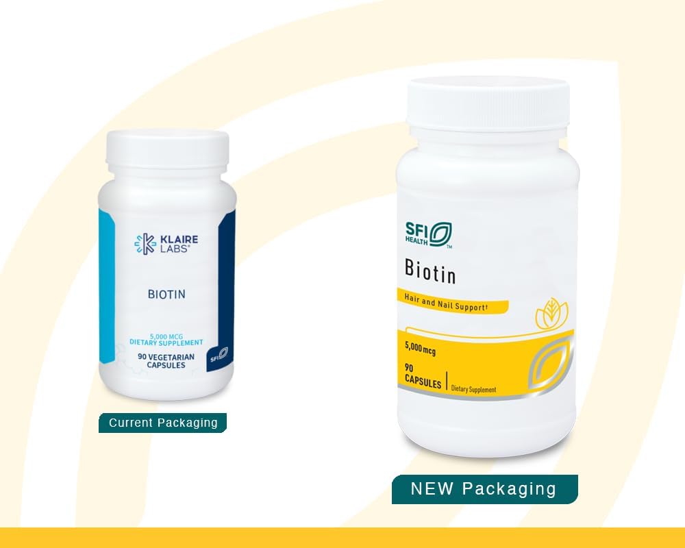 Klaire Labs Biotina 5000 mcg – 90 Cápsulas Hipoalergénicas
