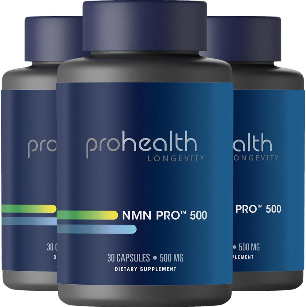 ProHealth NMN Pro 500 (30 Cápsulas, Paquete de 3) - Mononucleótido de Nicotinamida - Precursor NAD+