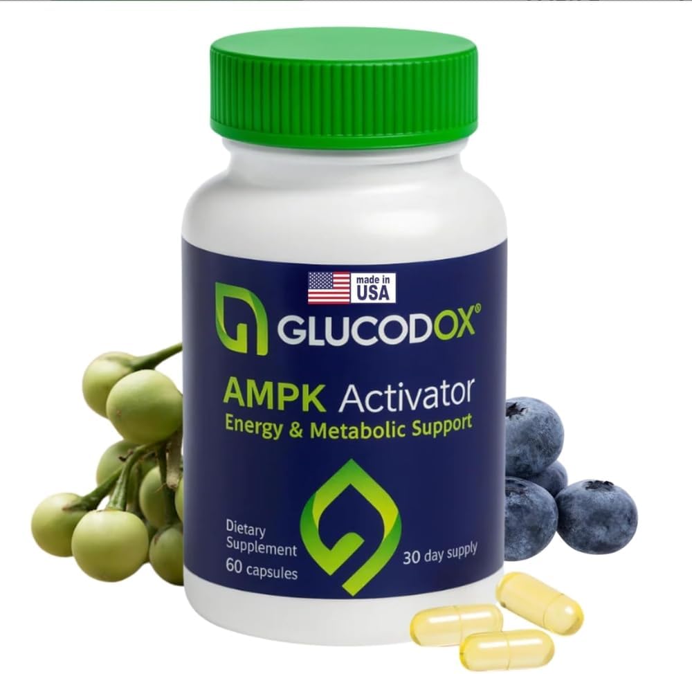 GlucodOX AMPK Activator – 60 Cápsulas – Suplemento Vegano con Guggul para el Metabolismo y la Longevidad