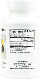 Supreme Nutrition Mucuna Supreme, 90 Cápsulas Vegetarianas de Mucuna Pura