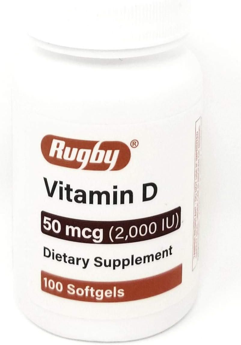 Rugby Vitamin D3 (2000 IU) - 100 Cápsulas Blandas