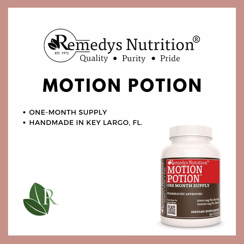 Remedy's Nutrition Motion Potion – 60 Cápsulas Veganas de 1000 mg – Suplemento Herbal – Suministro para 2 Meses