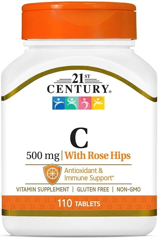 21st Century Vitamina C con Escaramujo, 500 mg, 110 Comprimidos