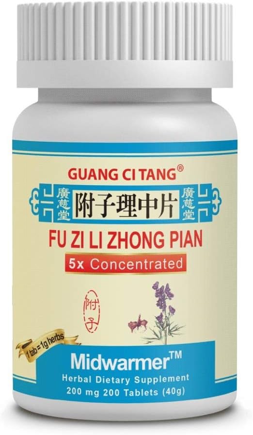 Fu Zi Li Zhong Pian - Calentador Medio - 200 mg 200 Comprimidos
