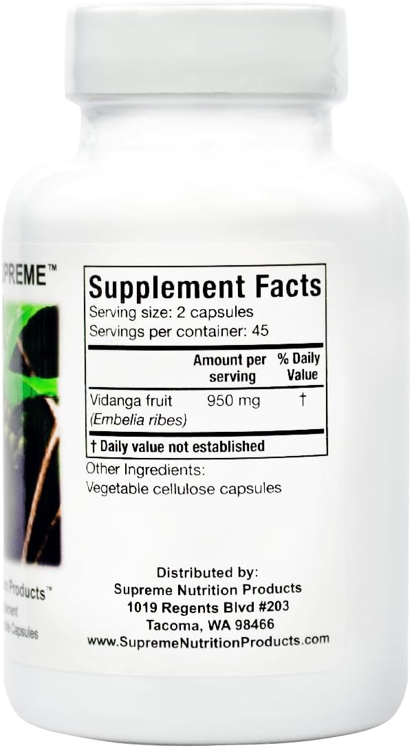 Supreme Nutrition Vidanga Supreme, 90 Cápsulas Vegetarianas