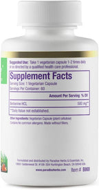Paradise Herbs, Extracto de Berberina, 500 mg, 60 Cápsulas Vegetarianas