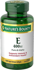 Nature's Bounty E-400 UI Pura dl-Alfa Cápsulas Blandas, 120 Unidades