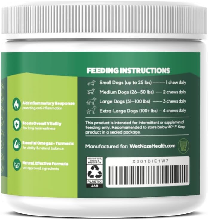 WNz Health Omega 3 Snacks for Dogs - Skin & Coat - 55 Count (227g)