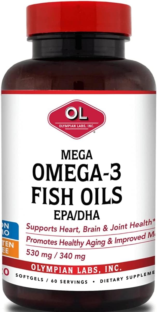 Aceite de Pescado Mega Omega 3 de Olympian Labs, 60 dosis
